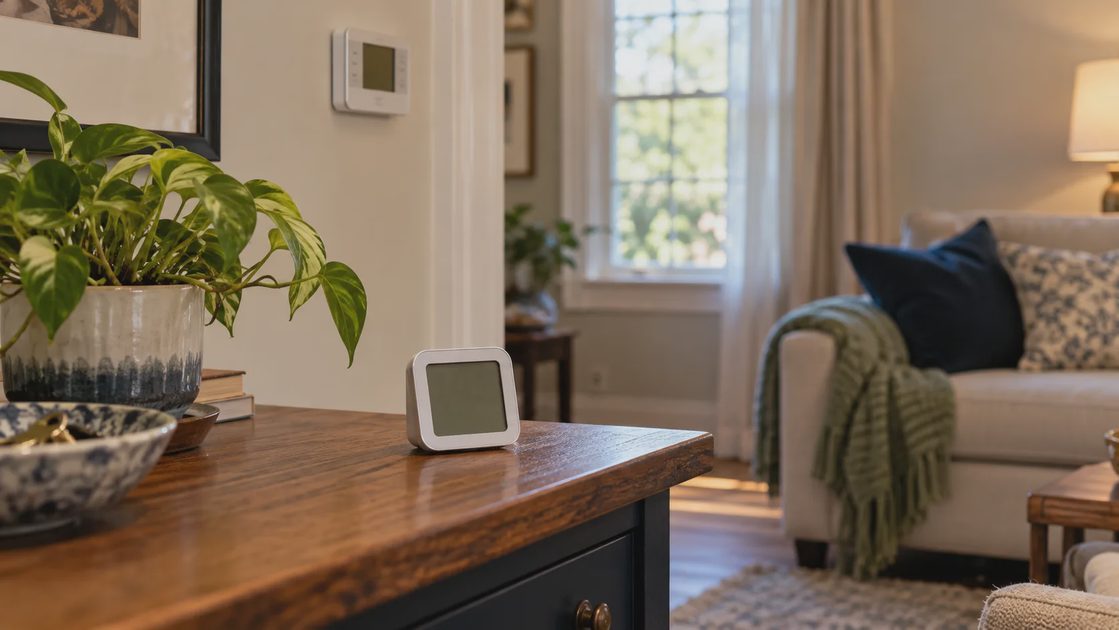 Find out which rule is actually choosing the temperature Room thermometer on an interior table away from the window.